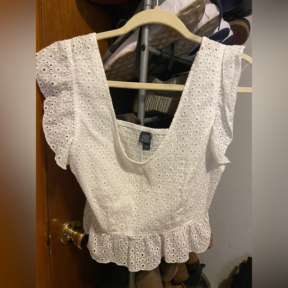White Ruffle top